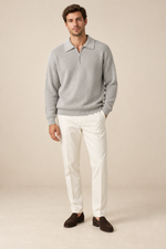 Men’s Half-Zip Knit Jumper with Polo Collar