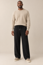 Men’s 100% Cashmere Wide-Leg Drawstring Trousers