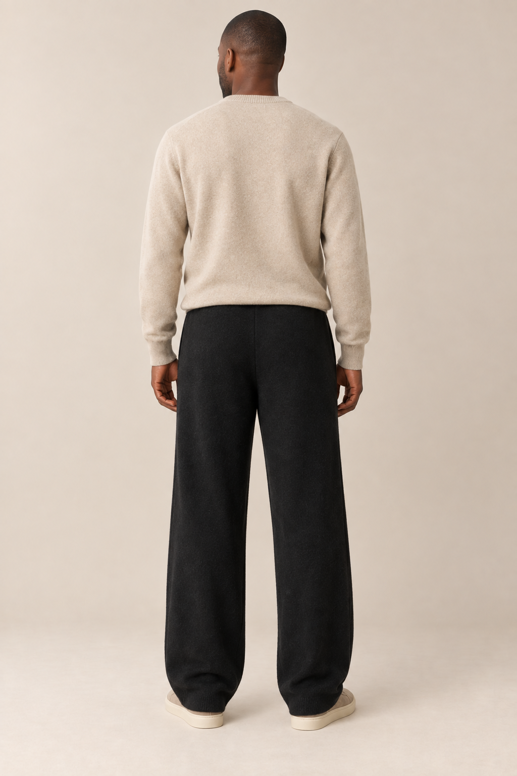 Men’s 100% Cashmere Wide-Leg Drawstring Trousers