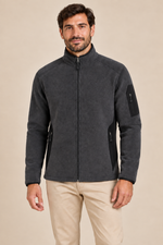 Men’s Full-Zip Fleece Jacket with Stand Collar and Zip Pockets