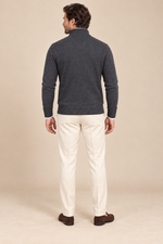 Men’s Cable Knit Zip-Up Cardigan with Stand Collar