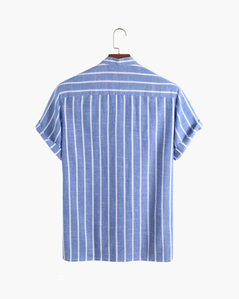 Men's Striped Polo Shirt with Short Sleeves