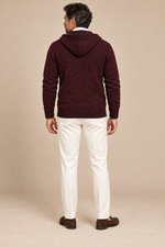 Men’s Hooded Knit Zip-Up Cardigan with Front Pockets