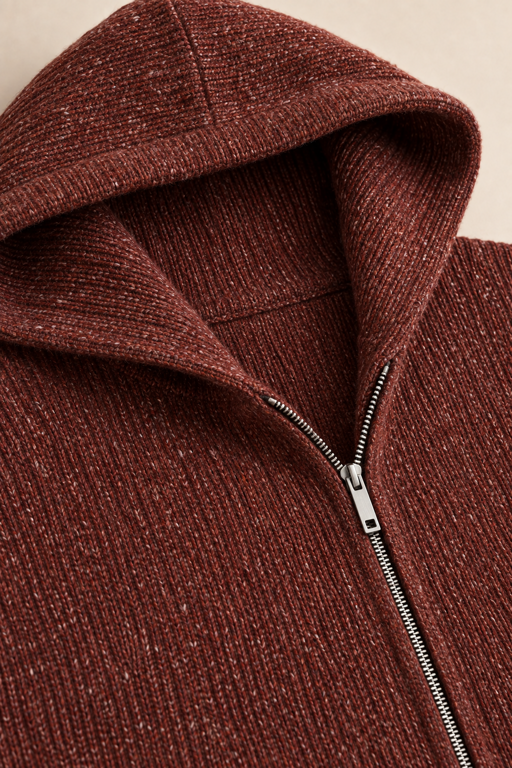 Men’s 100% Cashmere Full-Zip Knitted Hoodie
