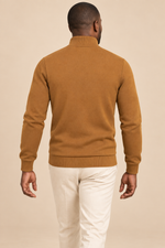 Men’s Fine Knit Half-Zip Jumper with Stand Collar