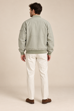 Men’s Zip-Up Bomber Jacket with Zipped Sleeve Pocket