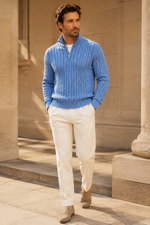 Men's Cable Knit Half Zip Jumper