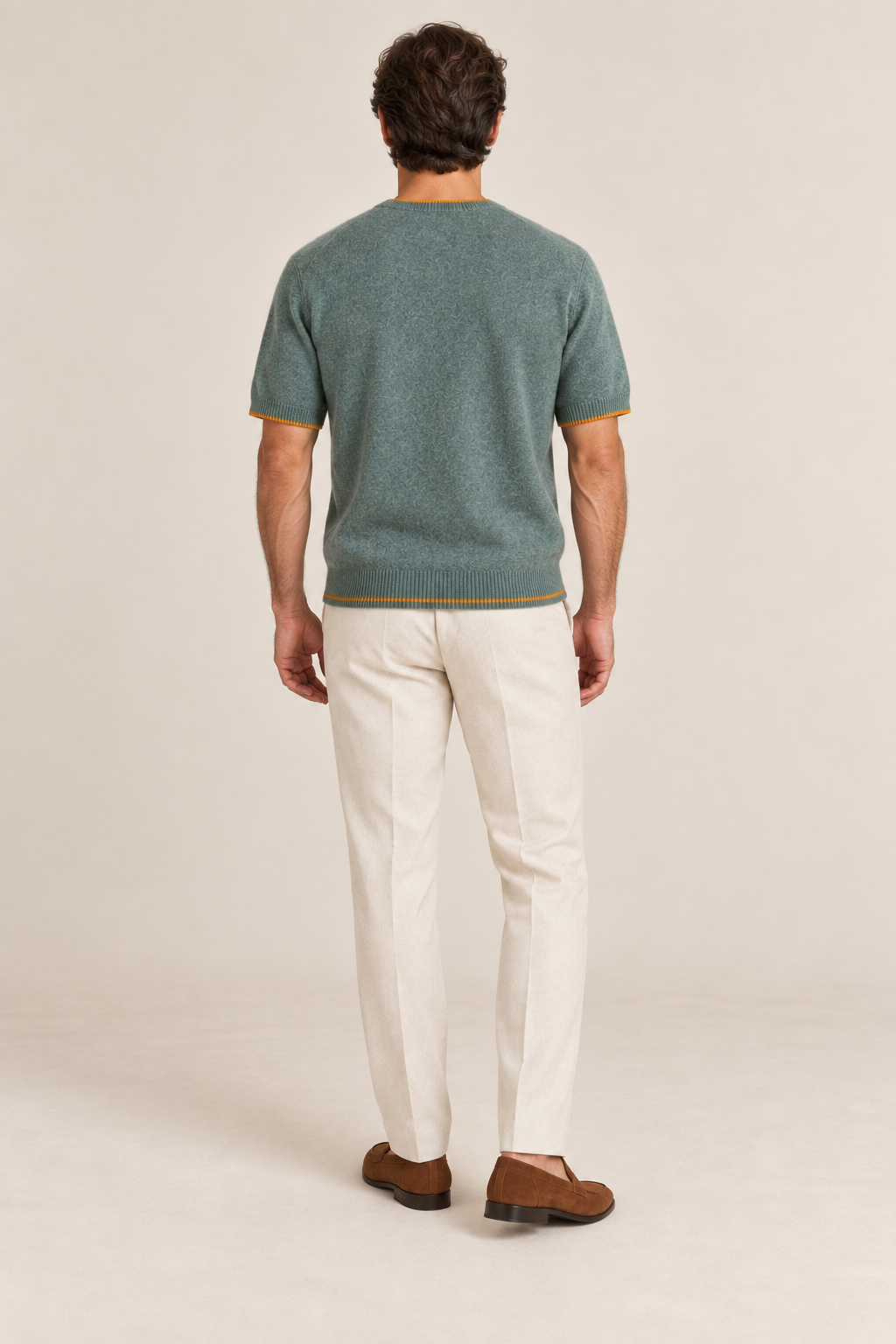 Men’s 100% Pure Wool Short-Sleeve Crew-Neck Jumper