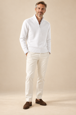 Men’s Half-Zip Knitted Jumper with Stand Collar