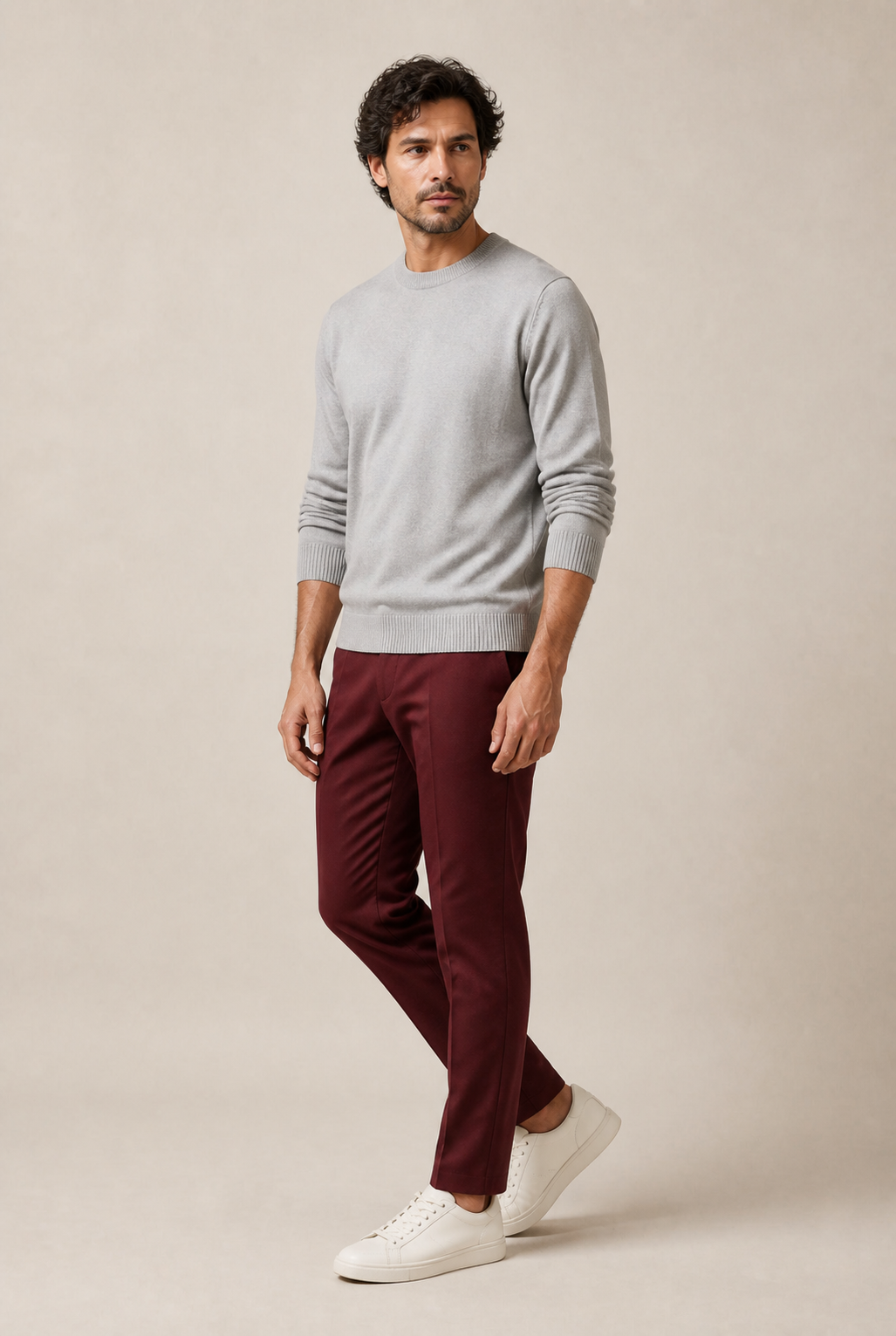 Men's Fine Knit Crew Neck Jumper in Regular Fit