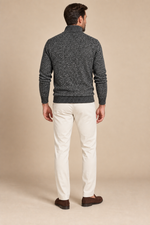 Men’s Textured Knit Half-Zip Jumper with High Collar