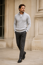 Men's Cable Knit Half Zip Jumper