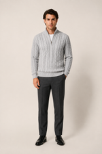 Men's Cable Knit Half Zip Jumper