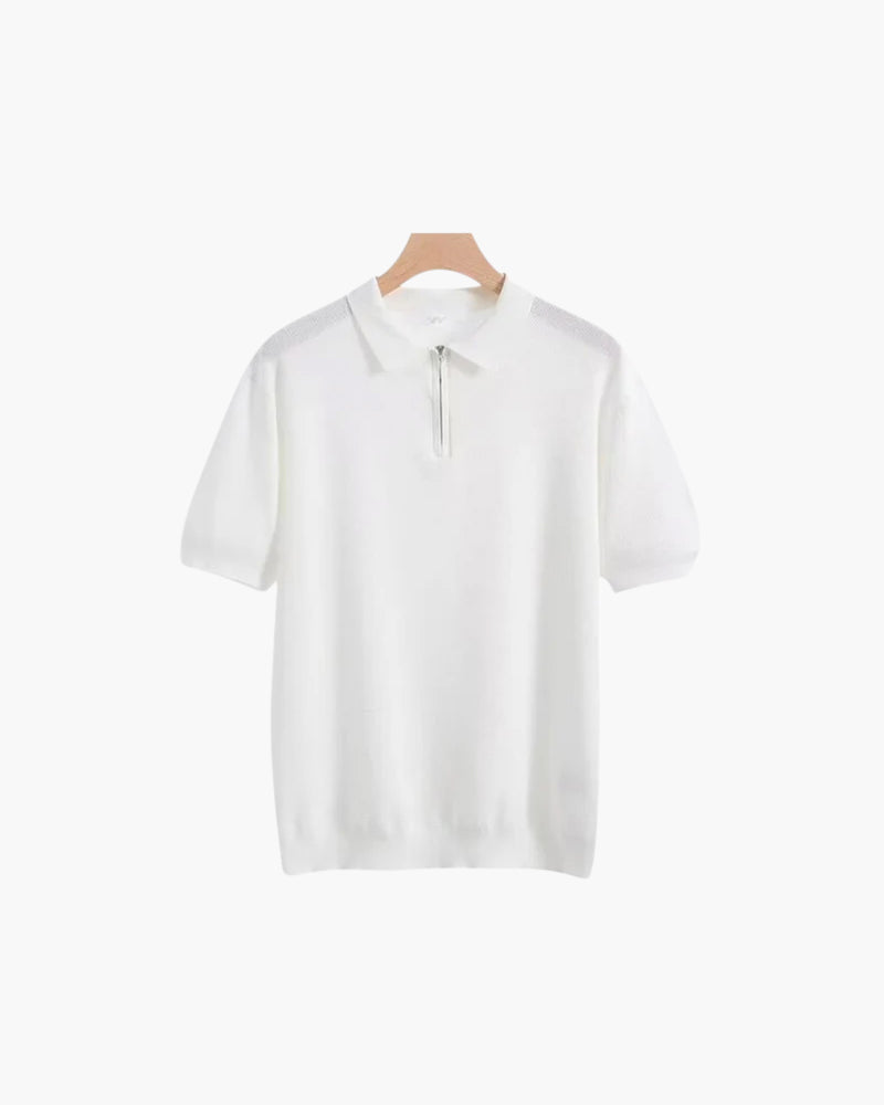 Men's Short Sleeve Zip Polo Shirt in Regular Fit