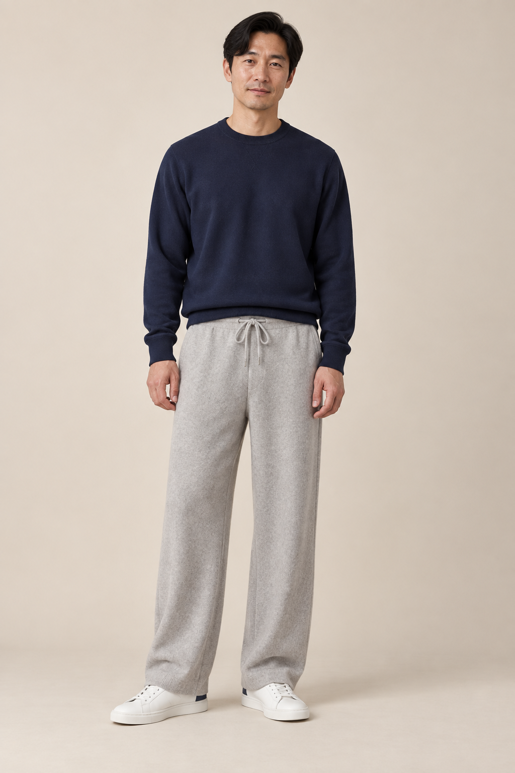 Men’s 100% Cashmere Wide-Leg Drawstring Trousers