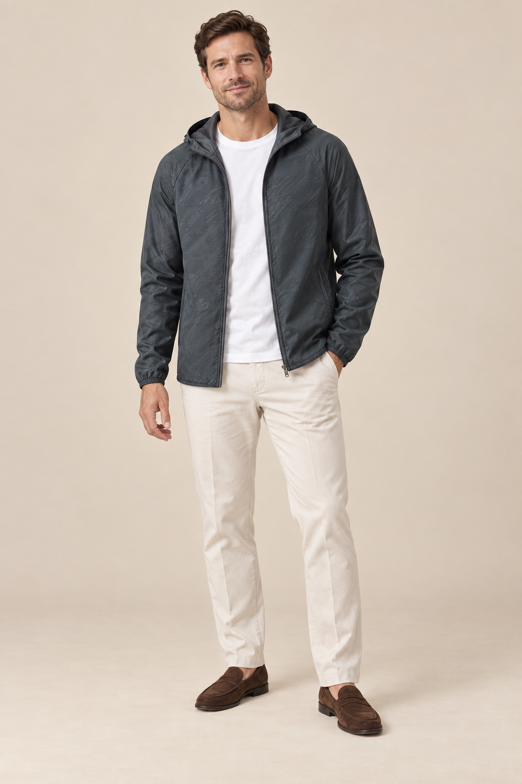 Men’s Hooded Zip-Up Hiking Jacket