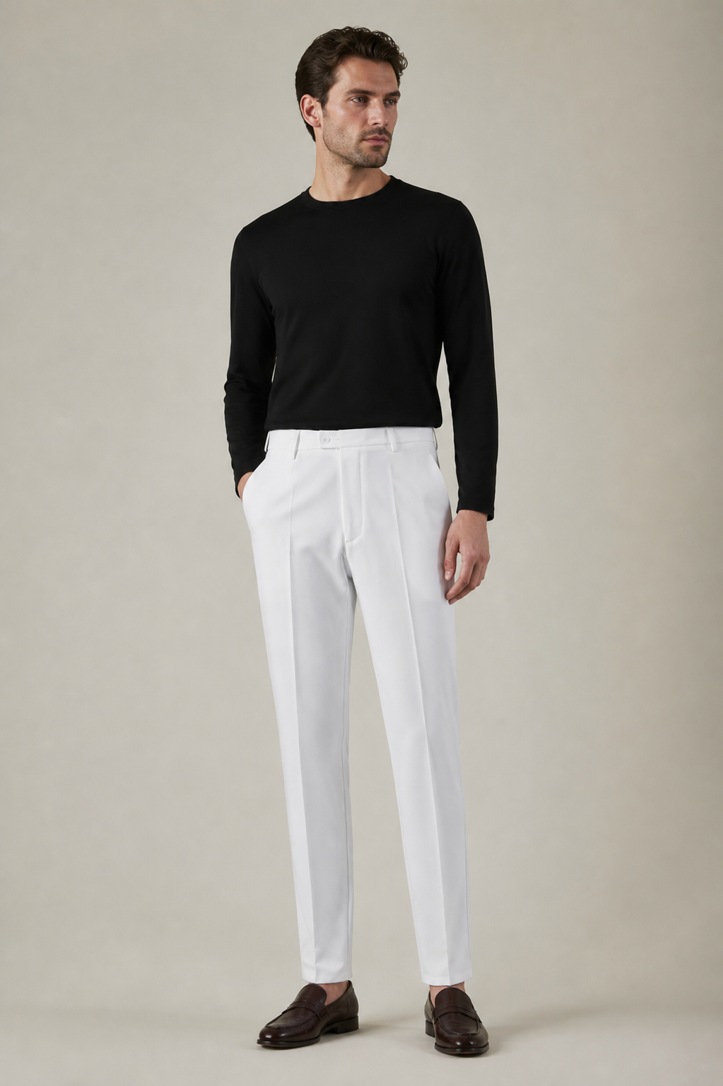 Men's Straight Leg Suit Trousers