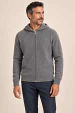 Men’s 100% Cashmere Full-Zip Knitted Hoodie