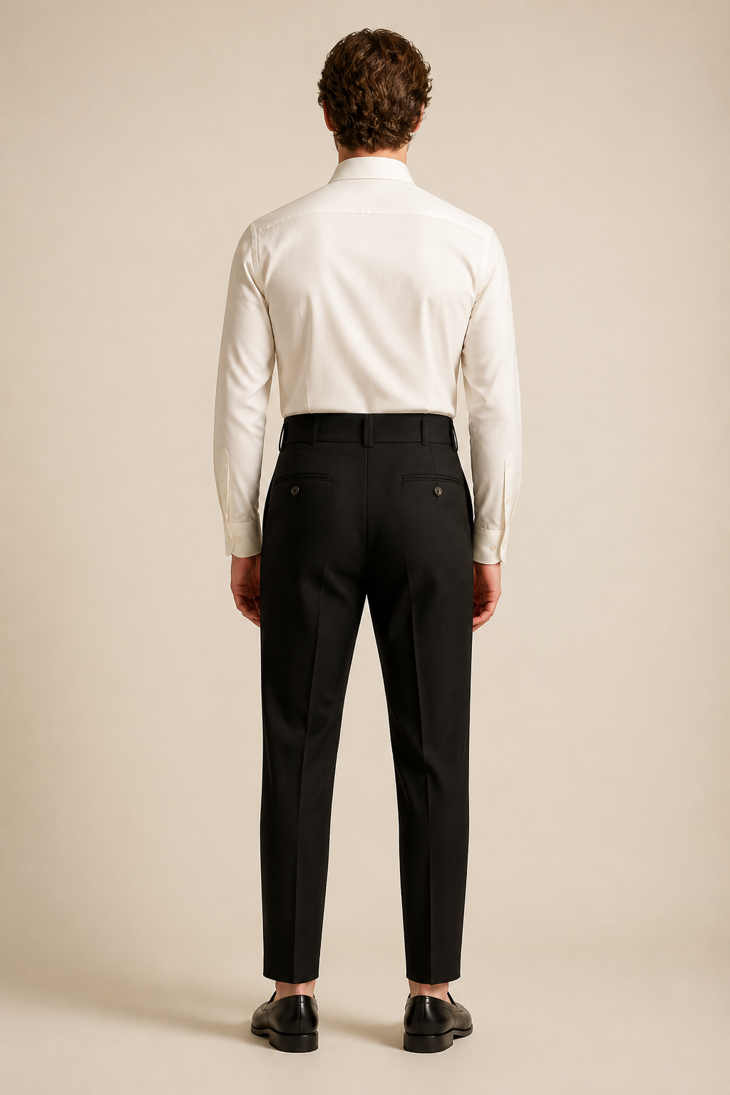Men's Slim Fit Tailored Trousers with High Waist