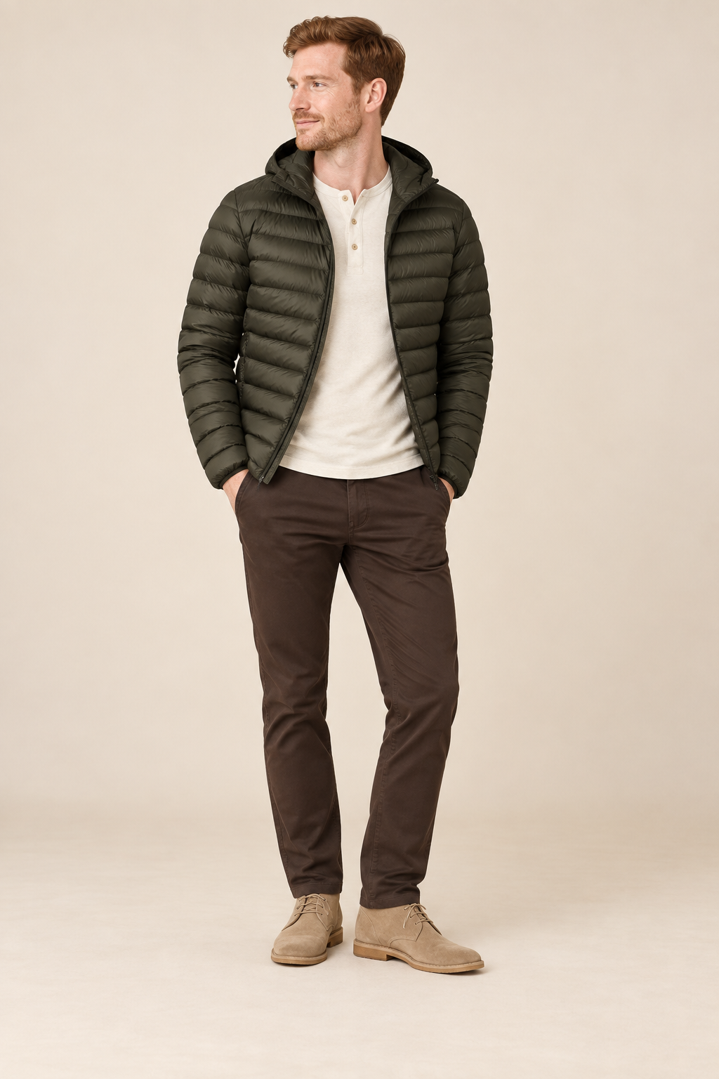 Men’s Lightweight Hooded Down Puffer Jacket
