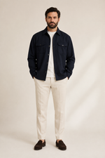 Men's Stretch Twill Overshirt with Chest Pockets