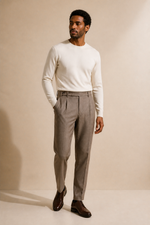 Men's Pleated Trousers with Side Adjusters