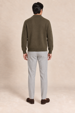 Men’s 100% Cashmere Knitted Cardigan with Turn-Down Collar