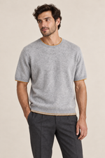 Men’s 100% Pure Wool Short-Sleeve Crew-Neck Jumper