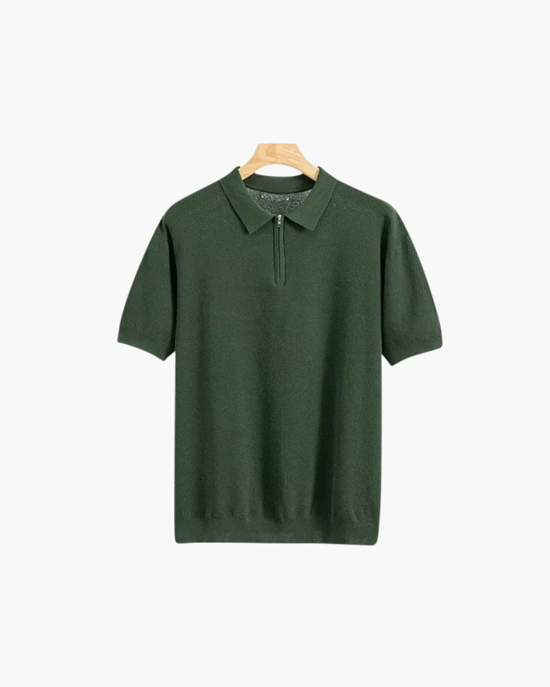 Men's Short Sleeve Zip Polo Shirt in Regular Fit