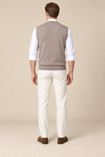 Men’s Plain Knit V-Neck Tank Top with Ribbed Trims