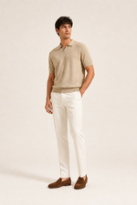 Men's Short Sleeve Zip Polo Shirt in Regular Fit