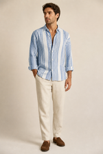 Men's Long Sleeve Striped Shirt in Relaxed Fit