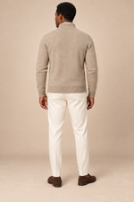 Men’s Cable Knit Zip-Up Cardigan with Stand Collar