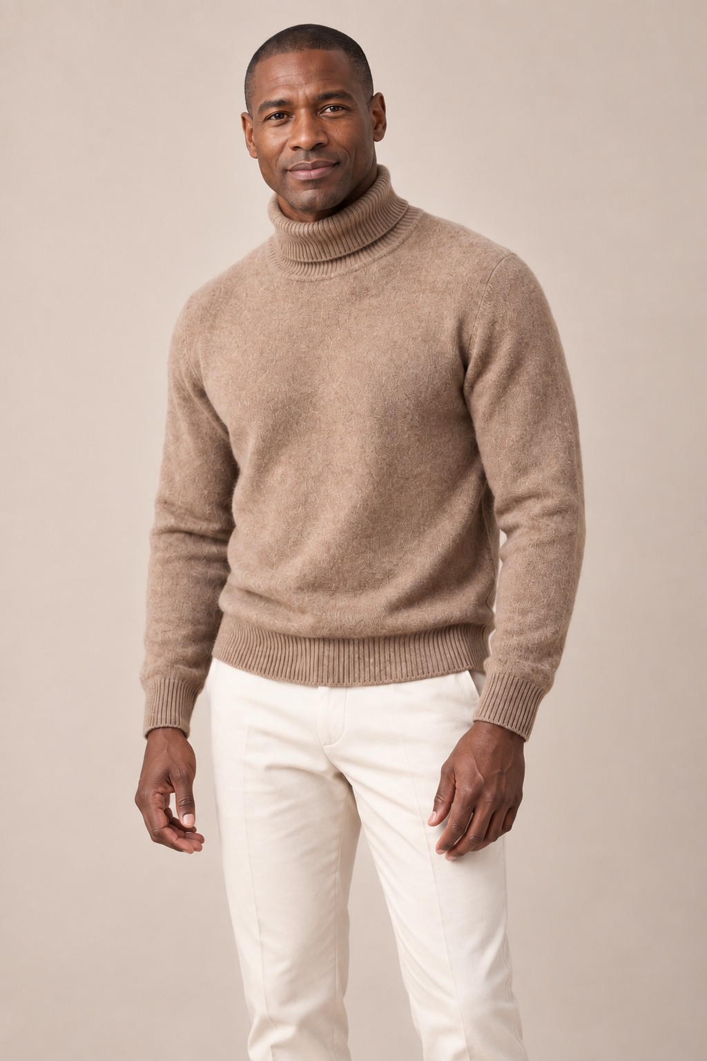 Men’s 100% Mink Cashmere Turtleneck Jumper