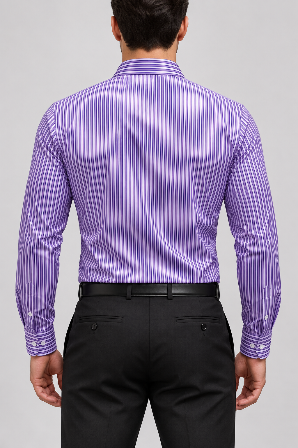 Men's Muscle Fit Long Sleeve Striped Shirt