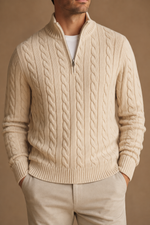 Men's Cable Knit Half Zip Jumper