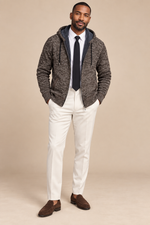 Men’s Hooded Knit Zip-Up Cardigan with Front Pockets