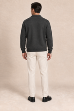 Men’s 100% Cashmere Knitted Cardigan with Turn-Down Collar