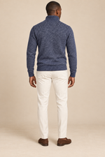 Men’s Textured Knit Half-Zip Jumper with High Collar
