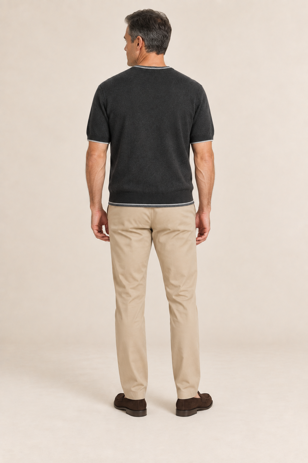 Men’s 100% Pure Wool Short-Sleeve Crew-Neck Jumper