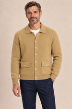 Men’s 100% Cashmere Knitted Cardigan with Turn-Down Collar