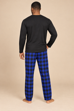 Men’s Checked Winter Pyjama Set with Long-Sleeve Top and Trousers