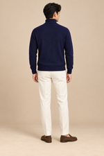 Men’s Fine Knit Roll-Neck Jumper with Long Sleeves