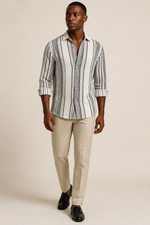 Men's Long Sleeve Striped Shirt in Relaxed Fit