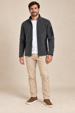 Men’s Full-Zip Fleece Jacket with Stand Collar and Zip Pockets