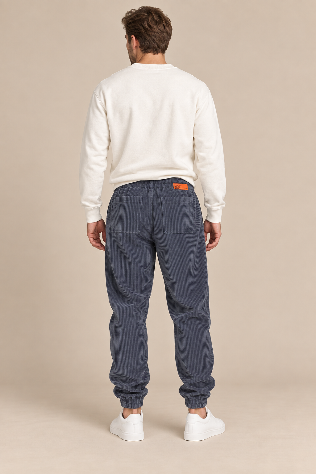 Men’s Warm Corduroy Joggers with Drawstring Waist