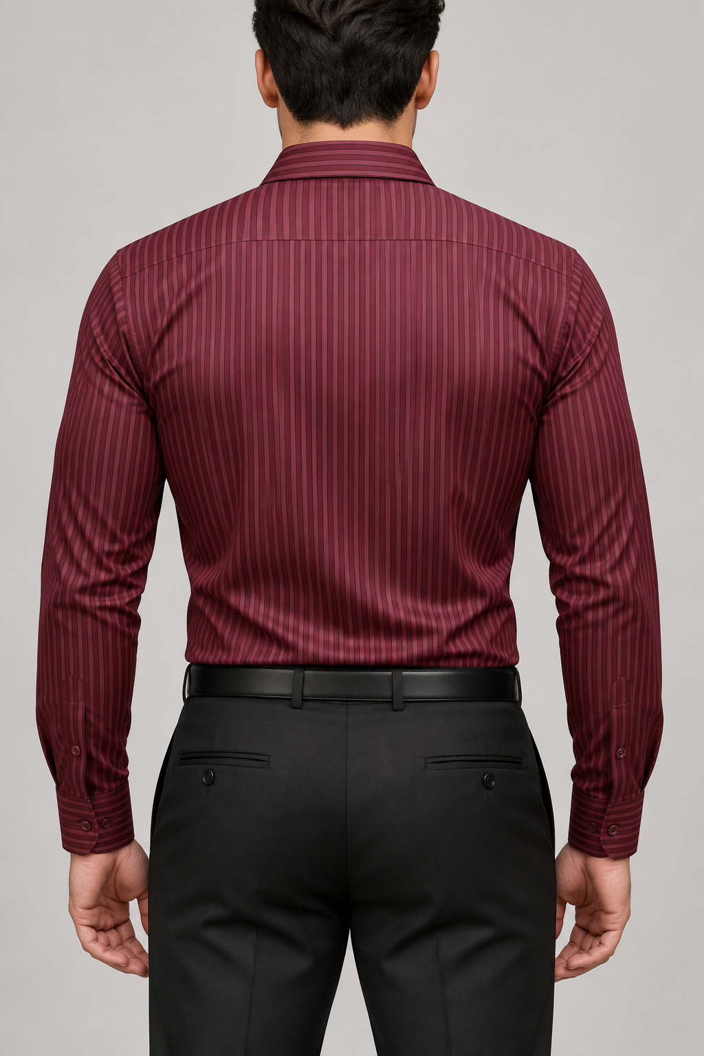 Men's Muscle Fit Long Sleeve Striped Shirt