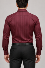 Men's Muscle Fit Long Sleeve Striped Shirt
