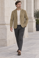 Men's Single-Breasted Blazer with Patch Pockets