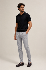 Men's Straight Leg Trousers with Mid-Rise Waist